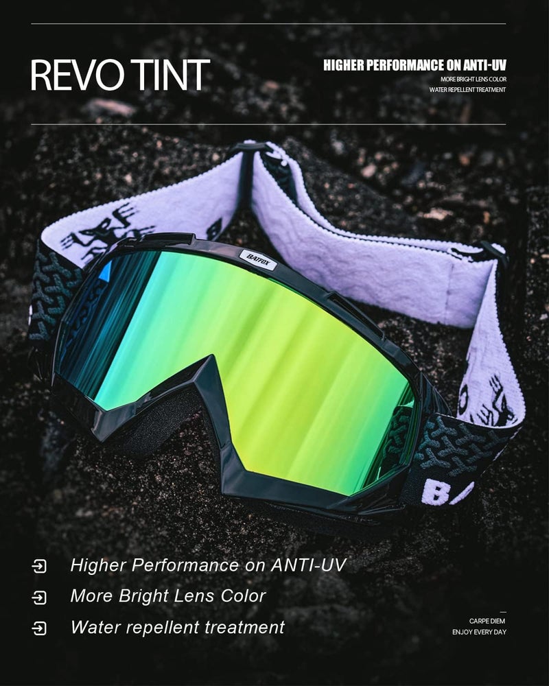 BATFOX Dirt Bike Goggles with Case - Motorcycle Motocross ATV Racing Safety Glasses, Best Christmas Gifts for Men Youth - Image 4